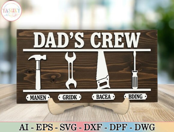 Download Personalized Dad's Crew Tools Sign SVG - Premium Resources