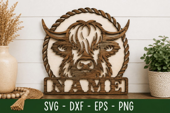 Download Highland Cow Name Sign Svg Laser Cut - Cow name sign svg Collection
