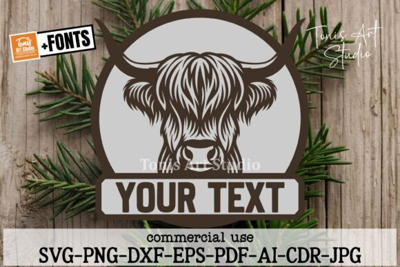 Download Highland Cow Name Sign SVG Laser Cut - Cow name sign svg Collection