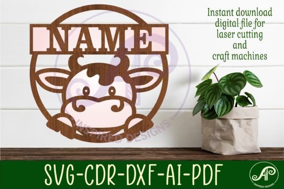 Download Cow Name Sign Svg Laser Cut Template - Cow name sign svg Collection