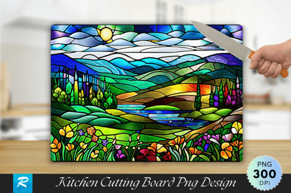 Download Nature Stained Glass Cutting Board - Premium Resources
