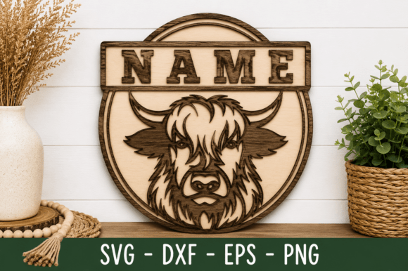 Download Highland Cow Name Sign Svg Laser Cut - Cow name sign svg Collection