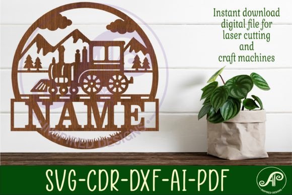 Download Train Name Sign Svg Laser Cut Template - Train name sign Collection