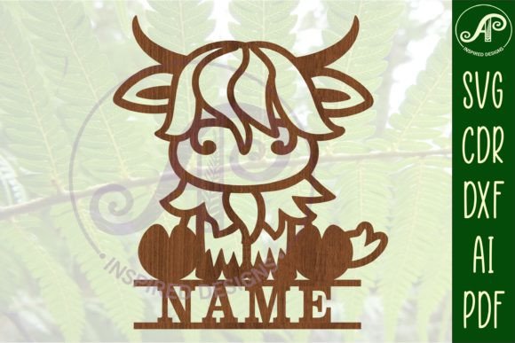 Download Highland Cow Name Sign SVG Cut File - Cow name sign svg Collection